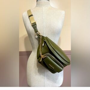 Michael Kors Olive Green Maisie 2-in-1 Crossbody Bag Fanny Pack Belt Bag